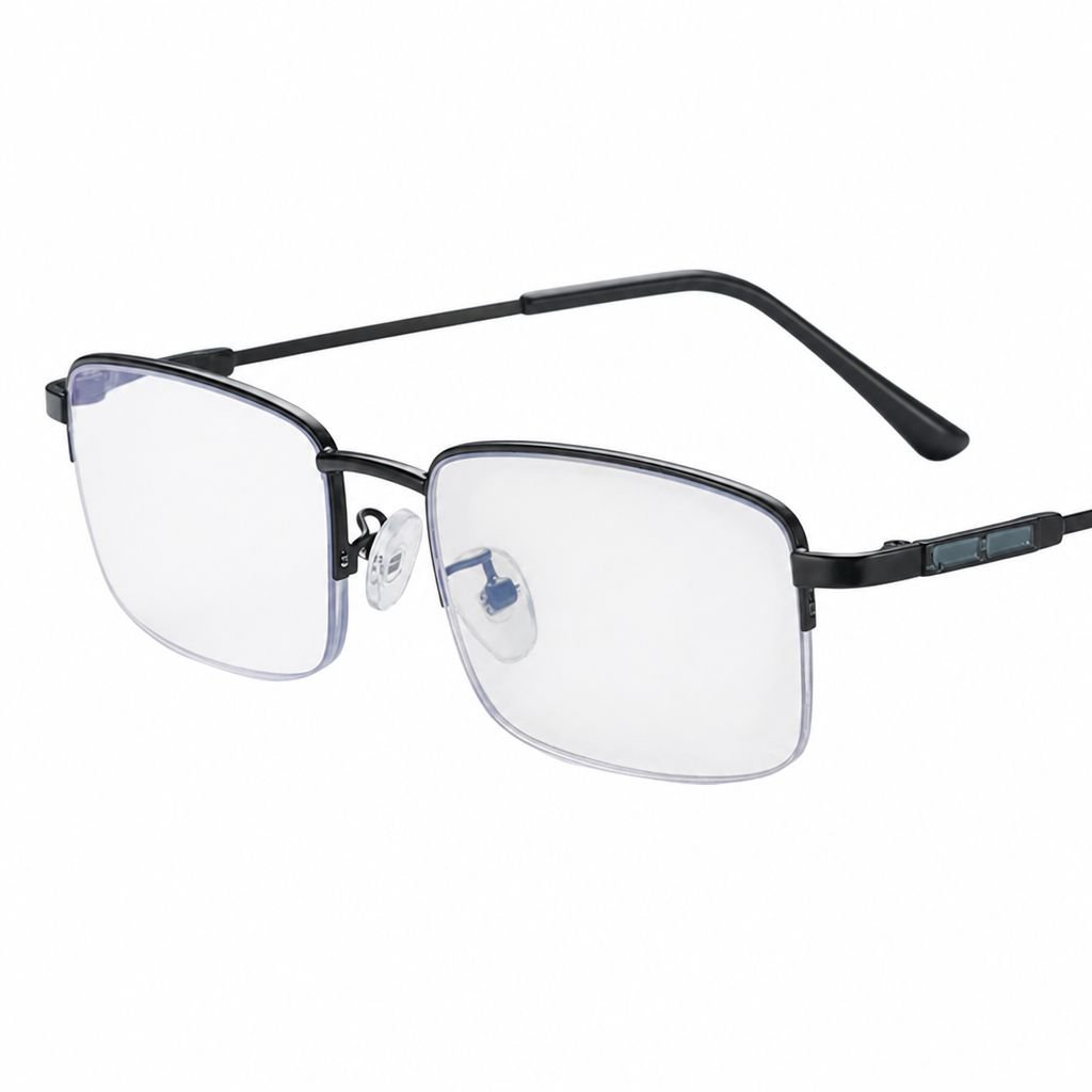Smart Focus Myopia and Presbyopia Dual-use Glasses Anti-Blue Light HD Memory Titanium