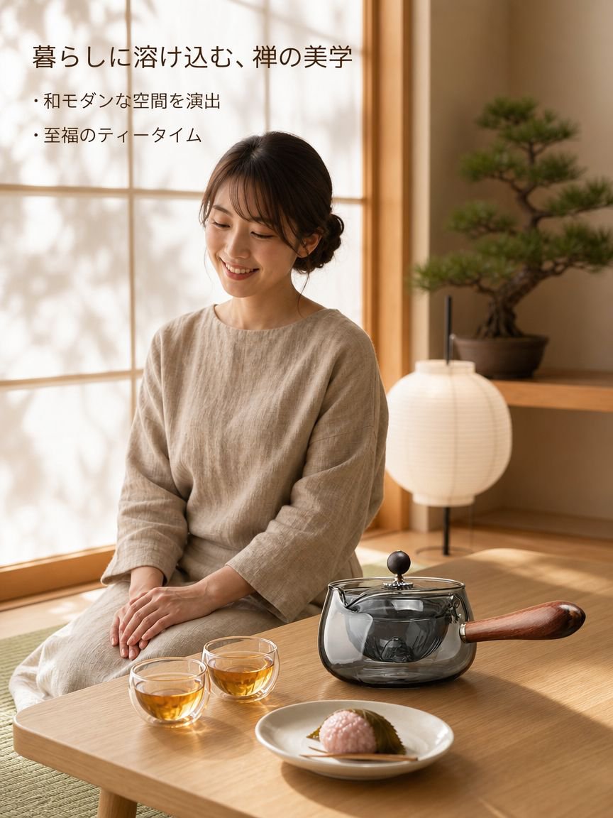 回転式ガラスティーポット