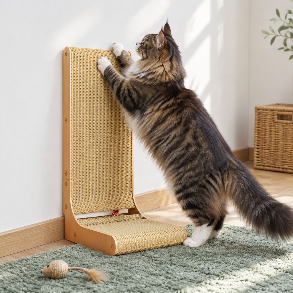 猫専用L字型スタンド爪とぎボード｜頑丈で使いやすい爪とぎ器