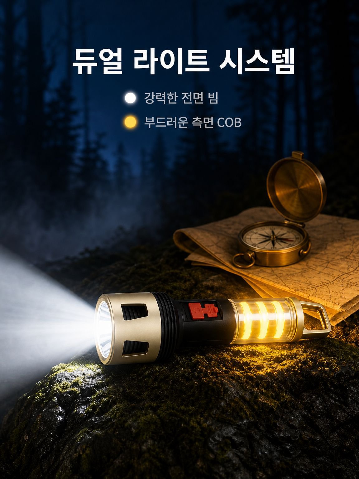 듀얼 광원 초강력 손전등