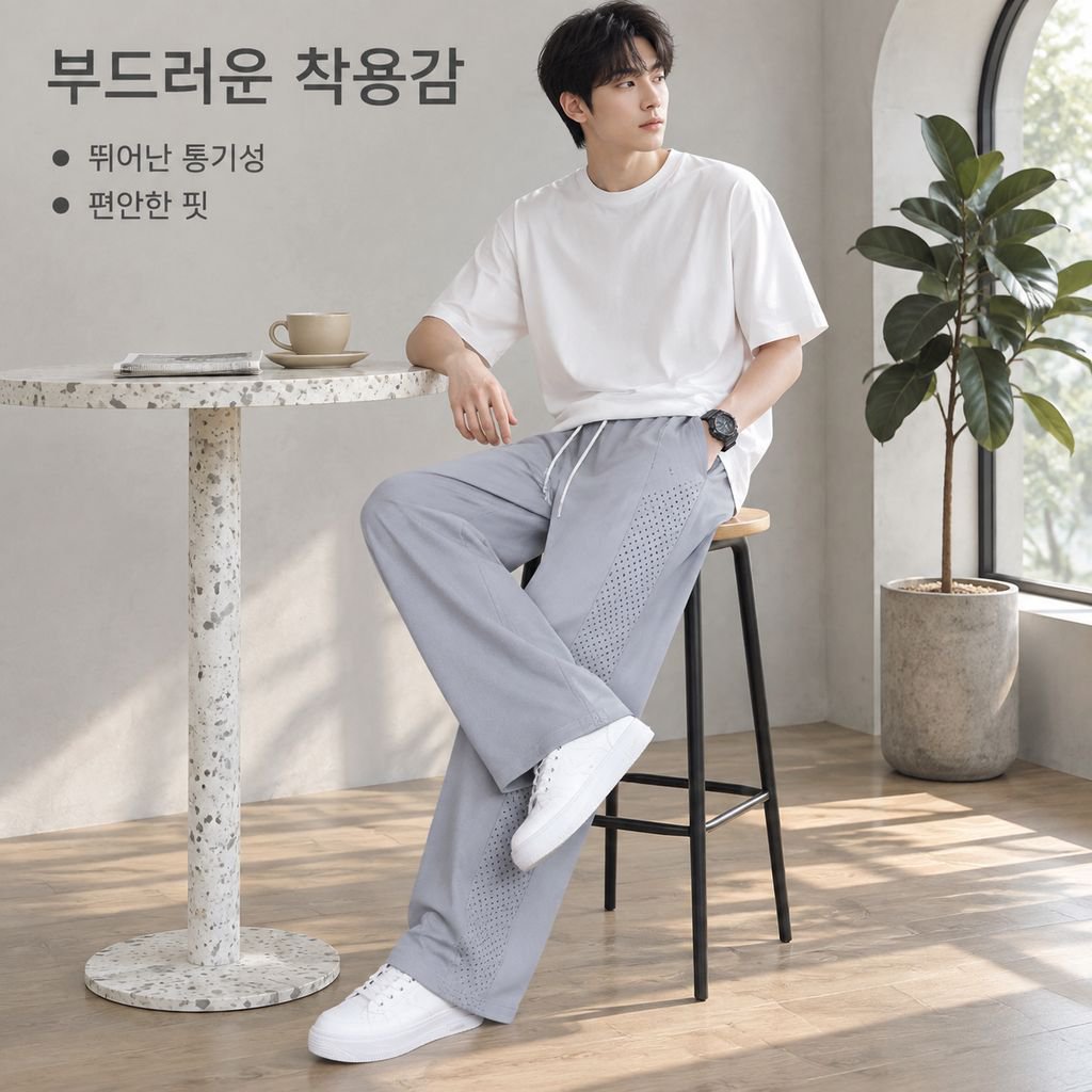 루즈핏 스트레이트 캐주얼 팬츠