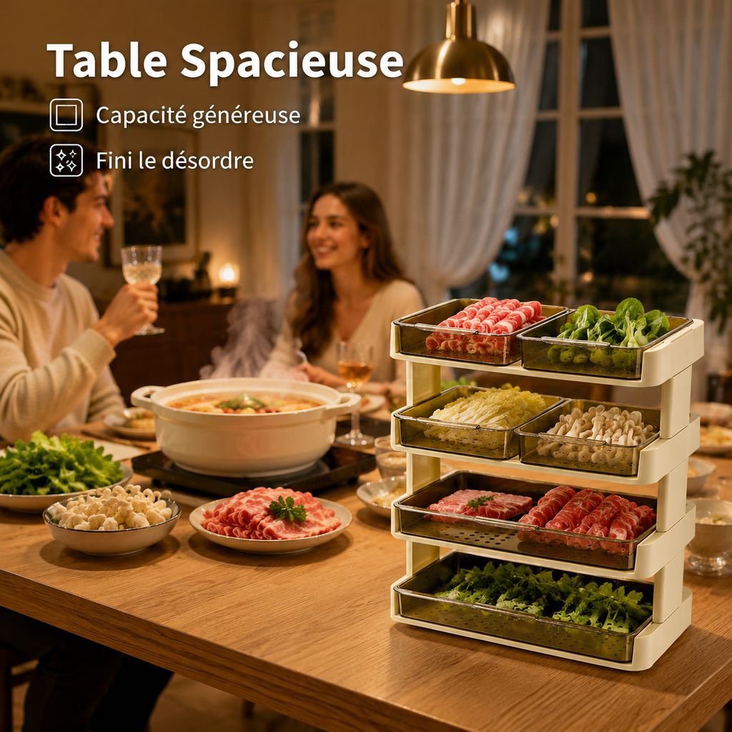 Assiette compartimentée pour hot pot