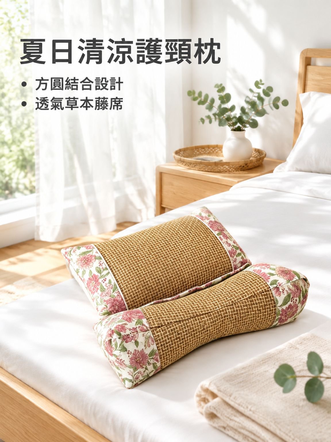 草本藤席枕頭