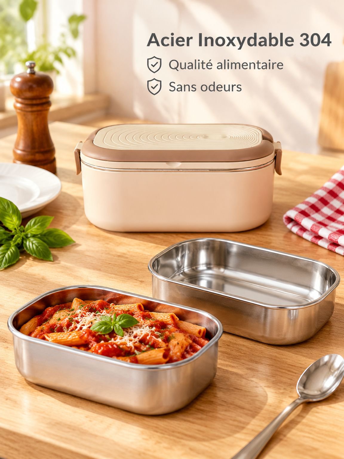 Boîte repas chauffante portable pour le bureau