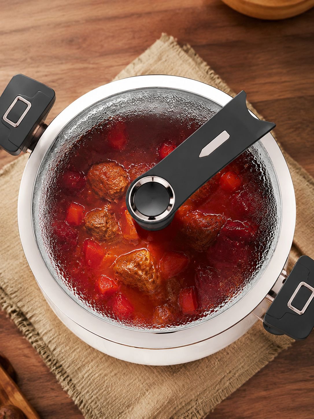 HFH micro-pressure pot with ergonomic handles