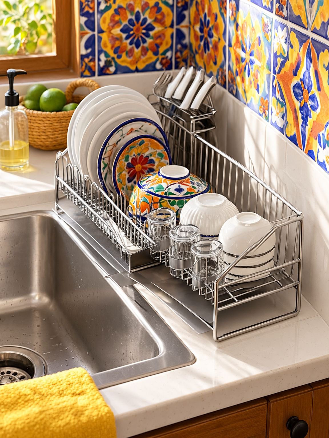 Escurridor de platos y cubiertos para cocina