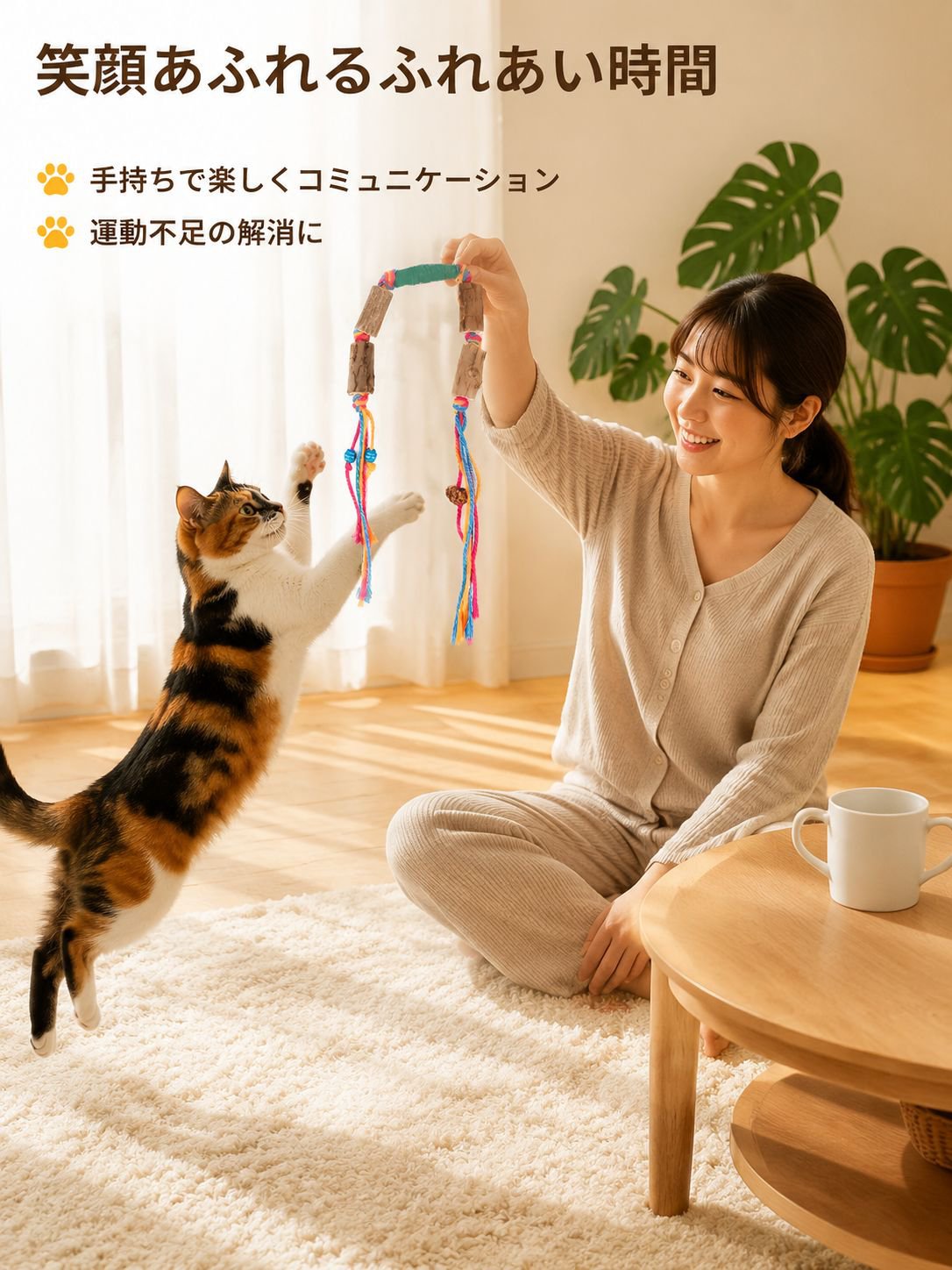 猫用インタラクティブおもちゃ シルバーバインボールロープ