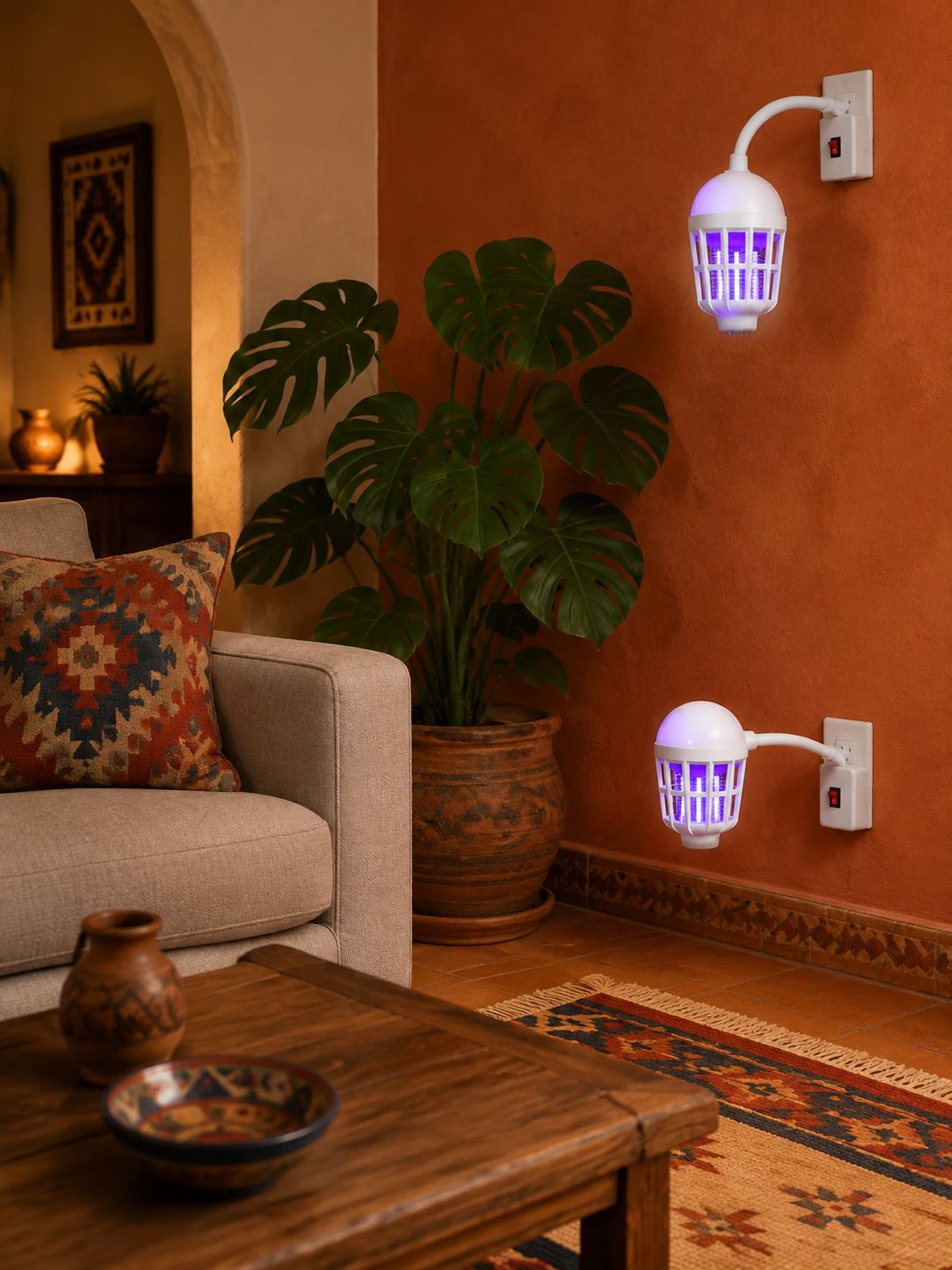 Lámpara LED de bajo consumo eliminando mosquitos