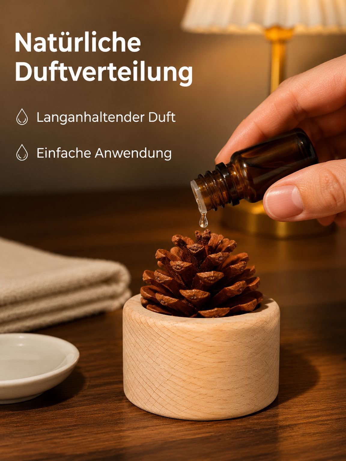 Dekoration mit Kiefernzapfen-Diffusor