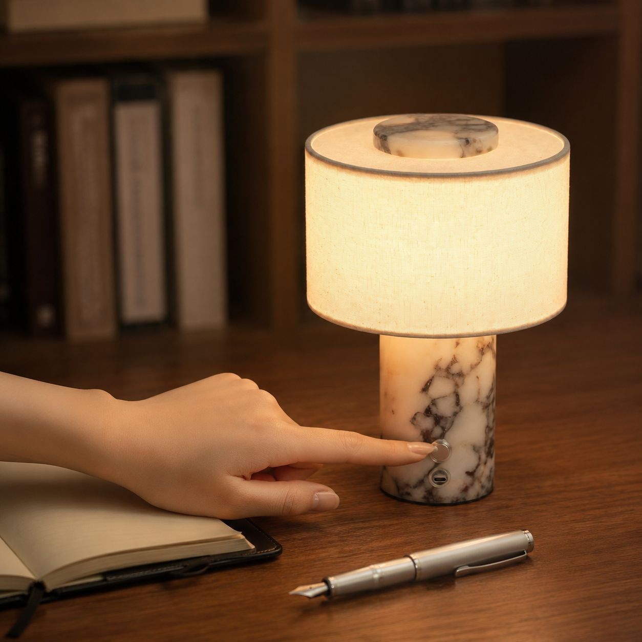 Lámpara de mesa moderna de mármol recargable para todo tipo de mesas