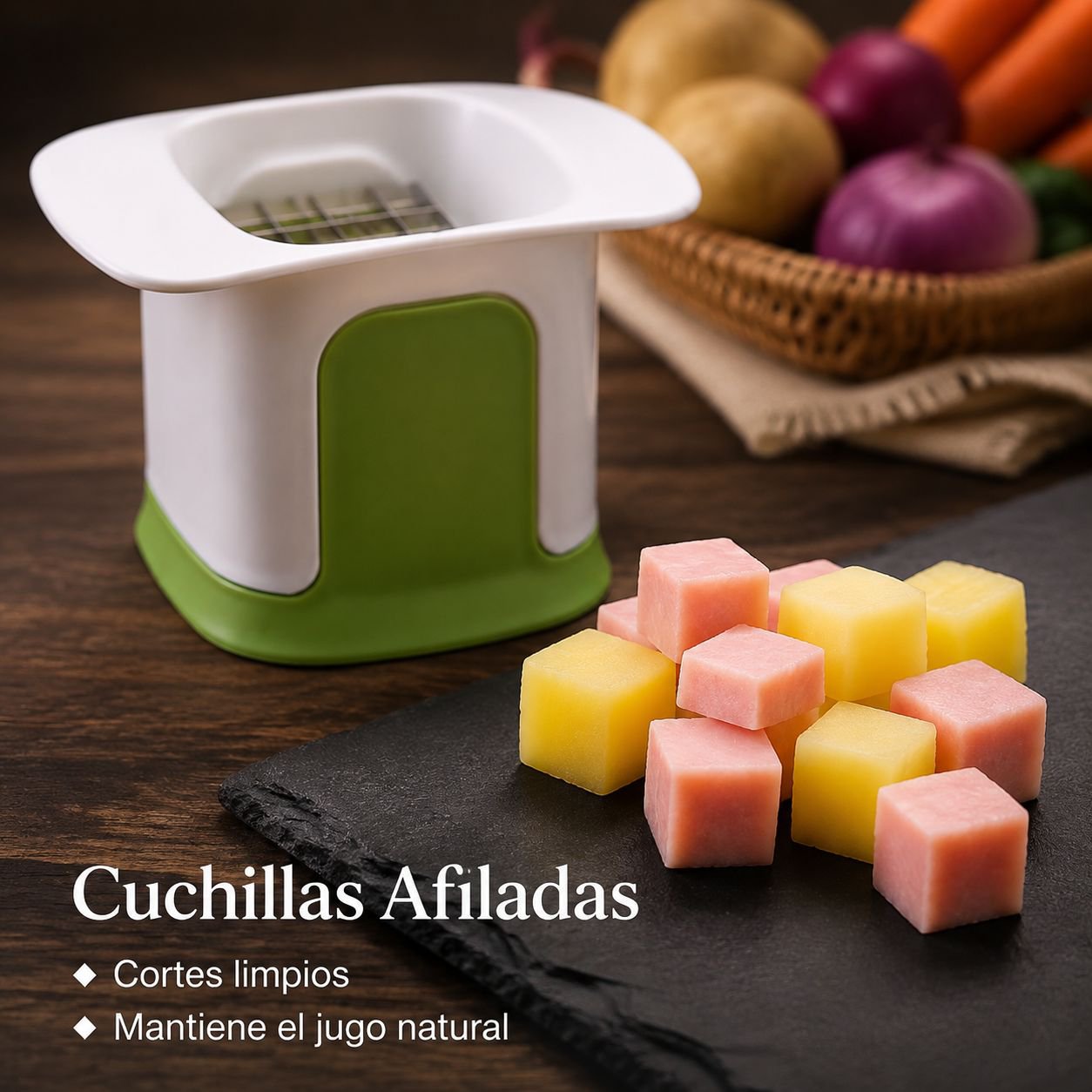Cortador multifuncional de verduras en cubos