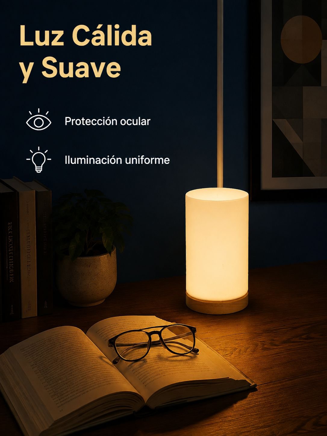 Lámpara de noche de luz cálida para dormitorio