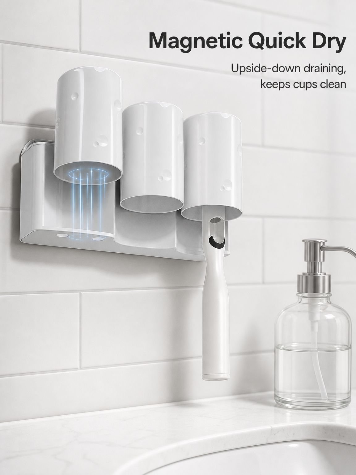 No-Drill Suction Toothbrush Stand