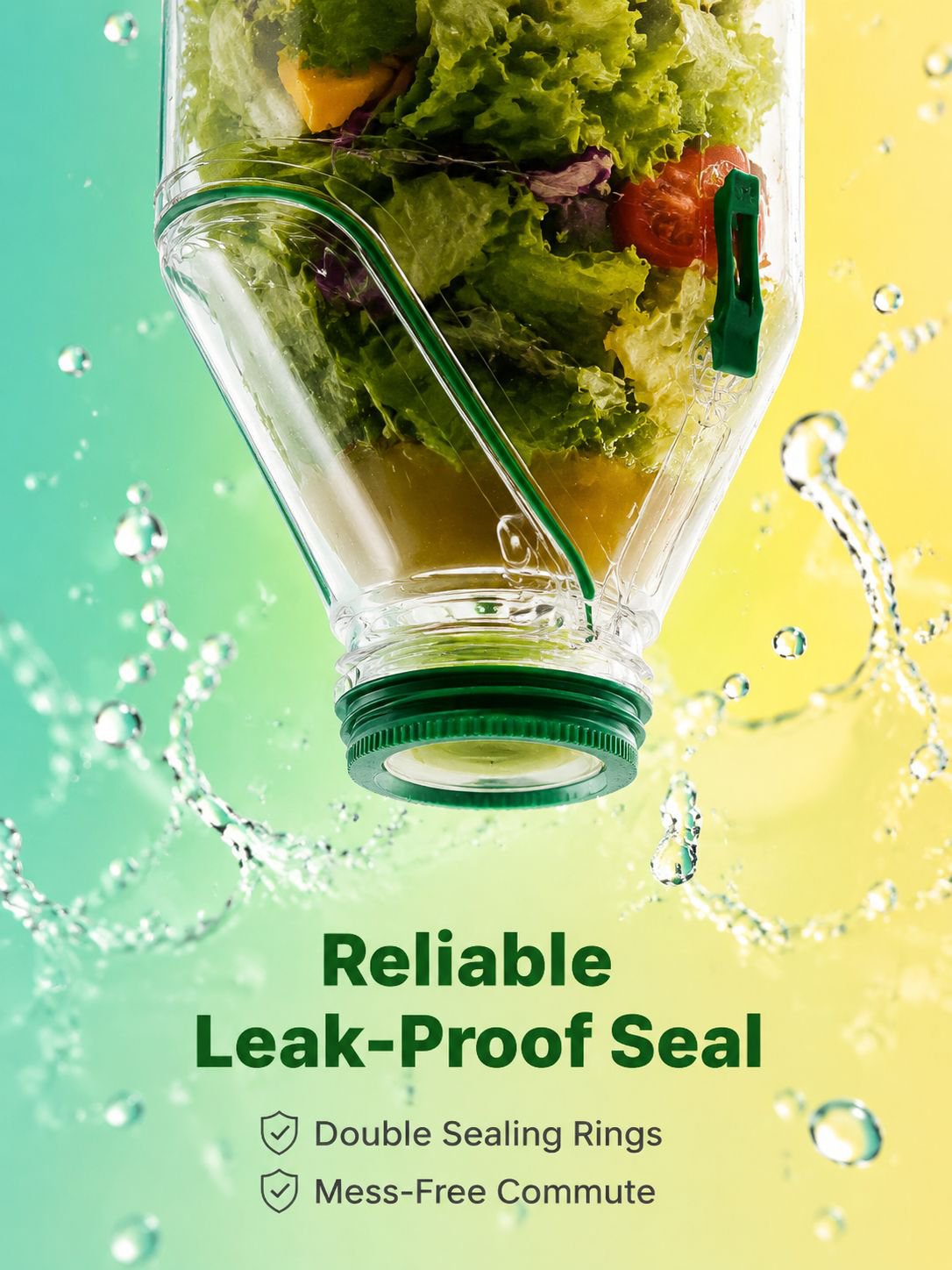 Portable Side-Opening Salad Storage Jar