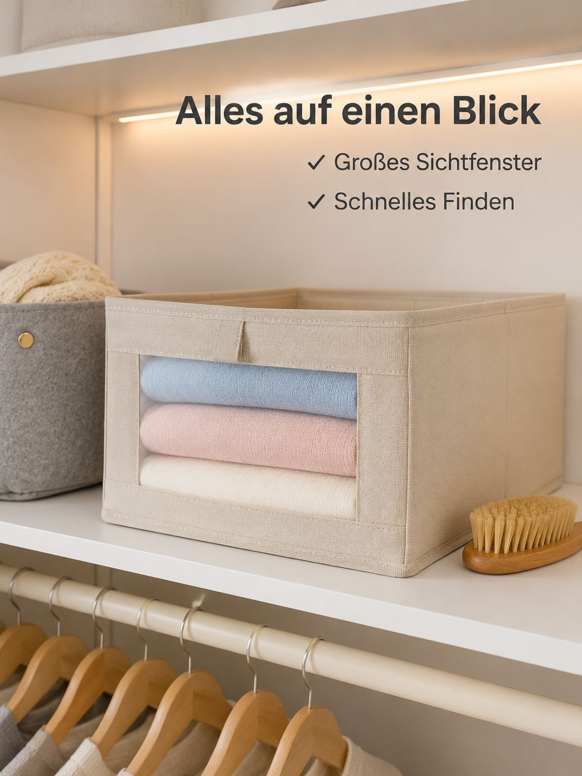 Faltbare Aufbewahrungsbox aus Baumwoll-Leinen für Kleidung