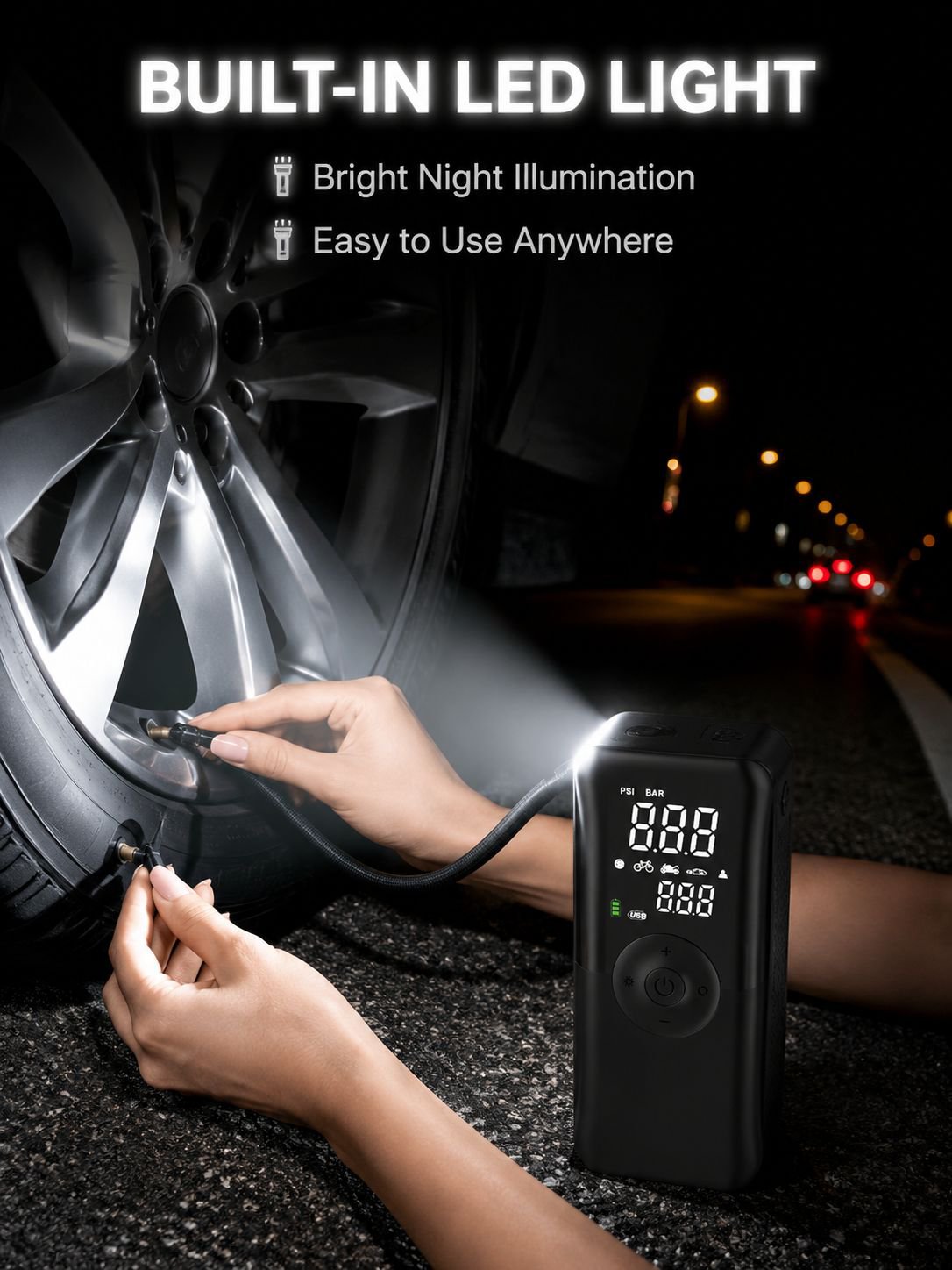 Smart car air pump, outdoor tent fast charging, car tire, electric scooter air pump, electric air ma