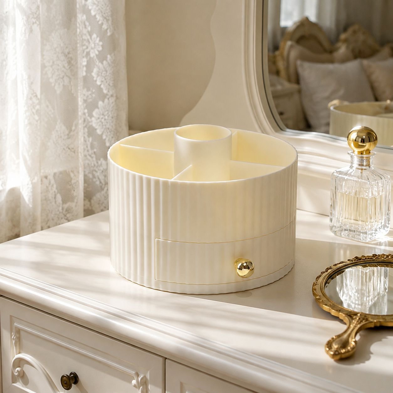 Desktop Cosmetics Drawer Storage Box Light Luxury Dressing Table Organizer