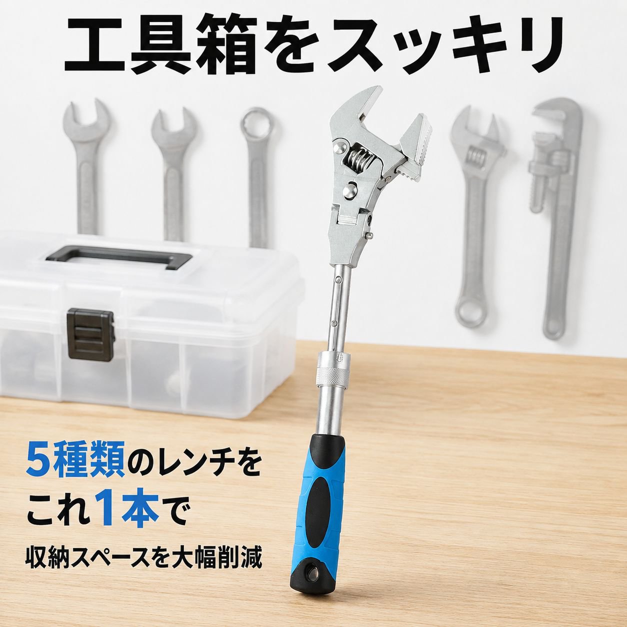 10インチ多機能折りたたみラチェットレンチ バスルーム・エアコン専用伸縮モンキーレンチ