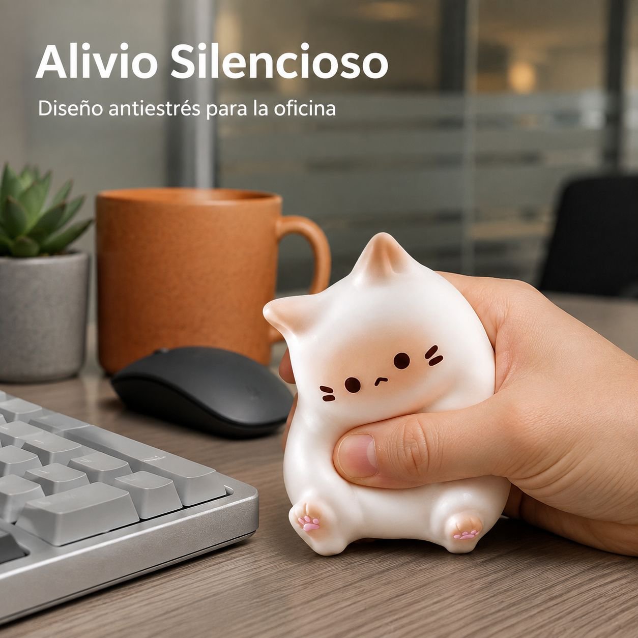 Muñeco viral de gato Keke para aliviar el estrés, juguete de escritorio
