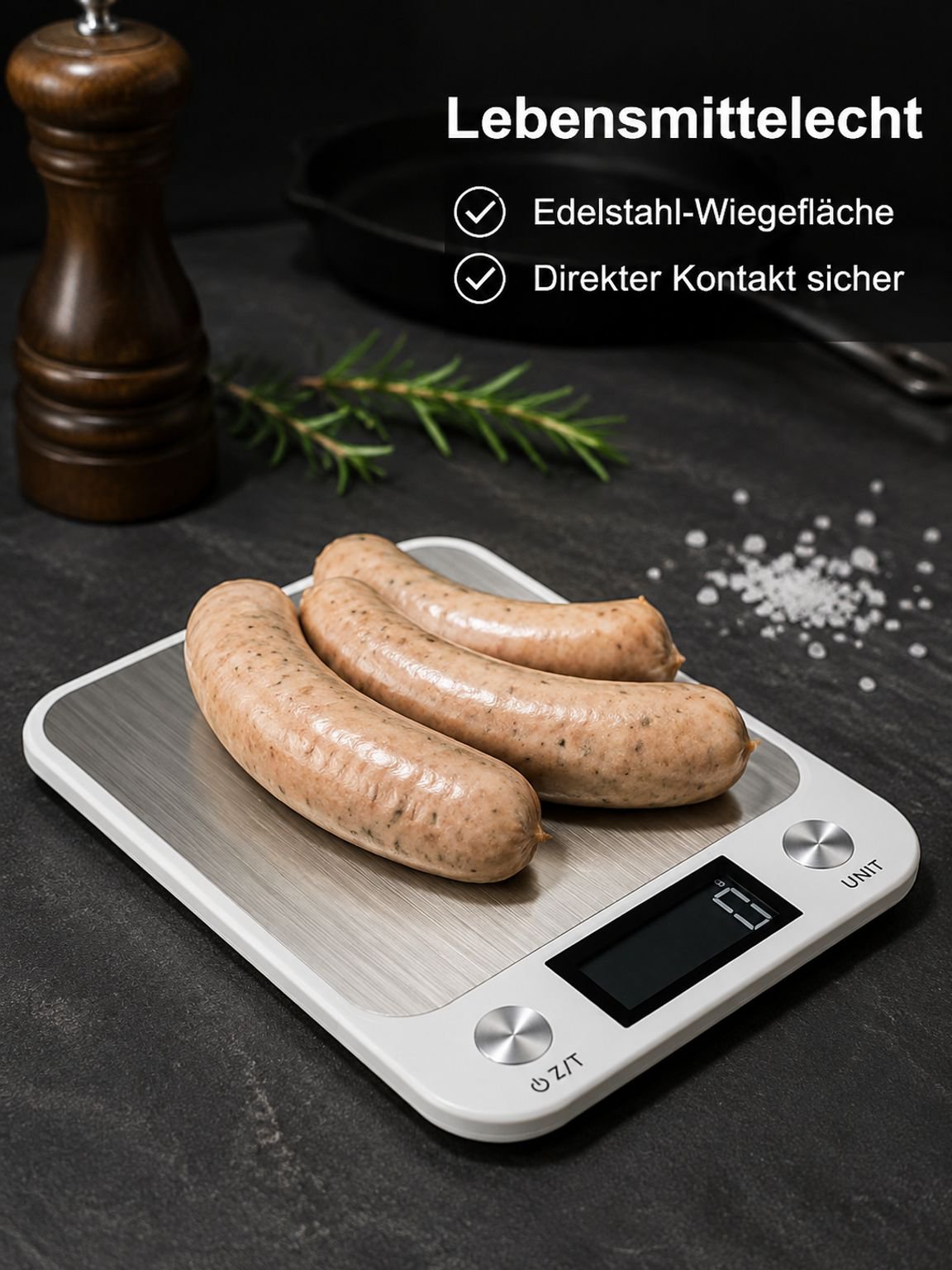 Präzise Küchenwaage aus Edelstahl für Backen und Kochen