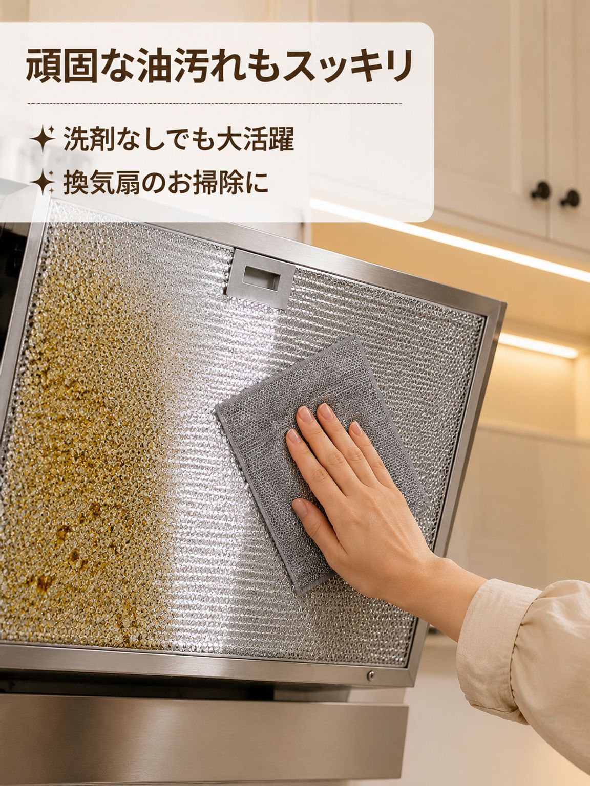 油や汚れを落とす銀糸ふきん