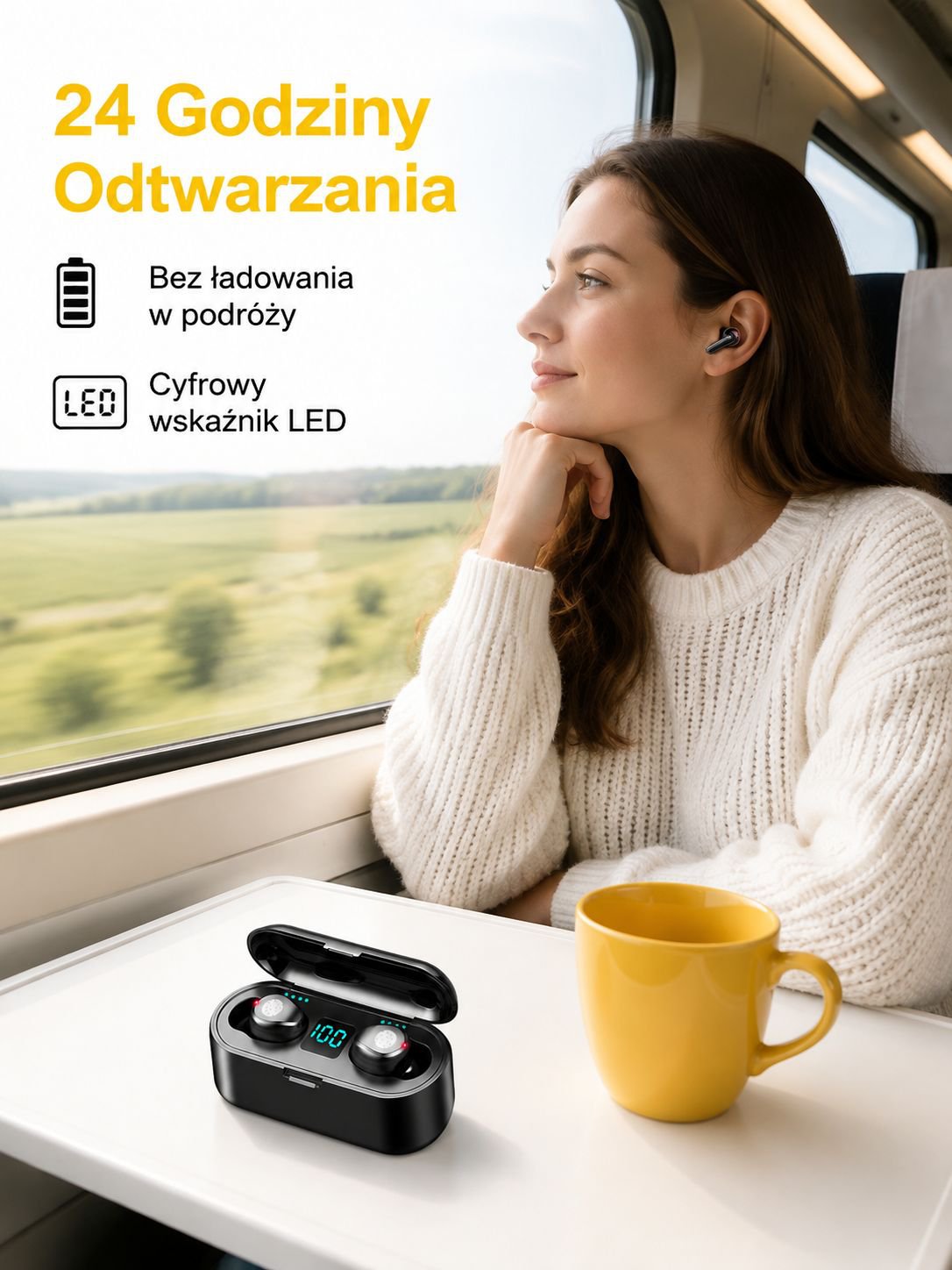 Bezprzewodowe słuchawki z wygodnym etui ładującym