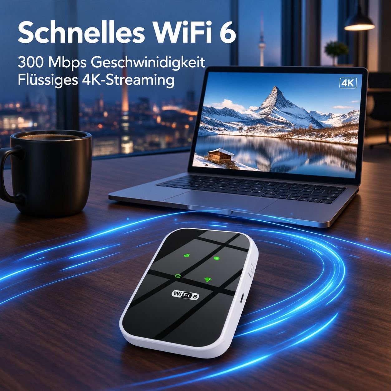 Tragbares WiFi 6 kabelloses Gerät ohne Netzteil