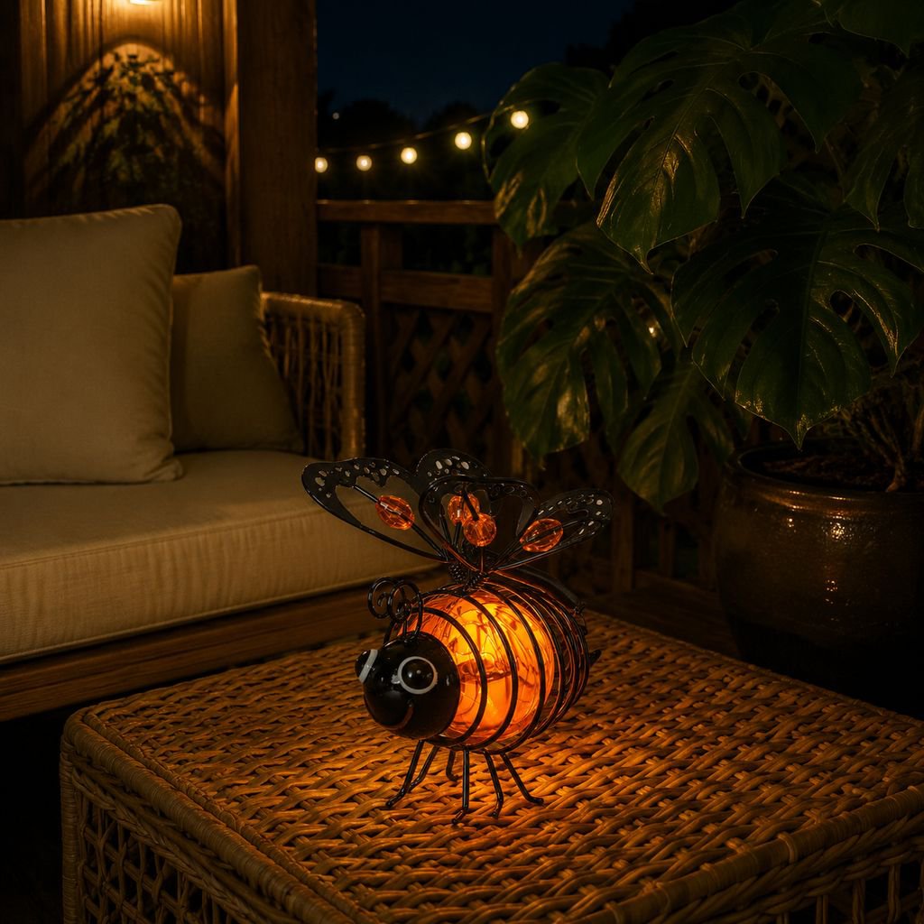 Détail de la lampe abeille solaire résistante à l'eau