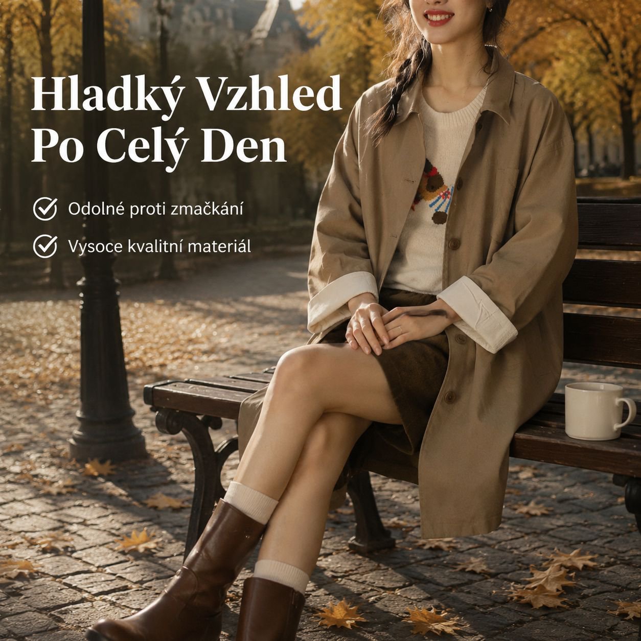 Dámský korejský retro trenčkot střední délky