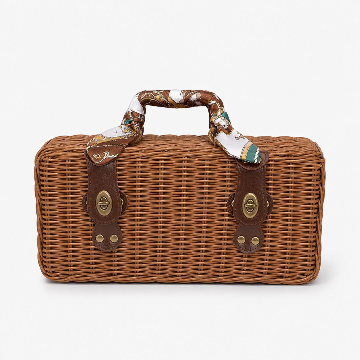 Rattan woven suitcase souvenir gift box hand-woven storage basket New Year holiday gift box photo pr