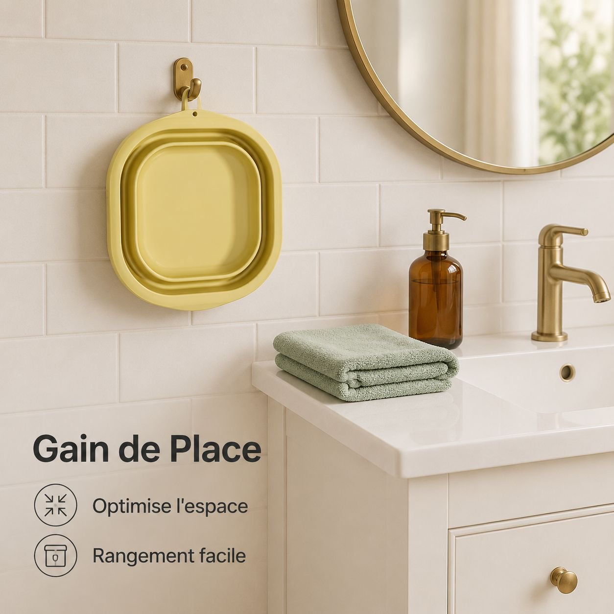 Bassin de lavage pliable portable