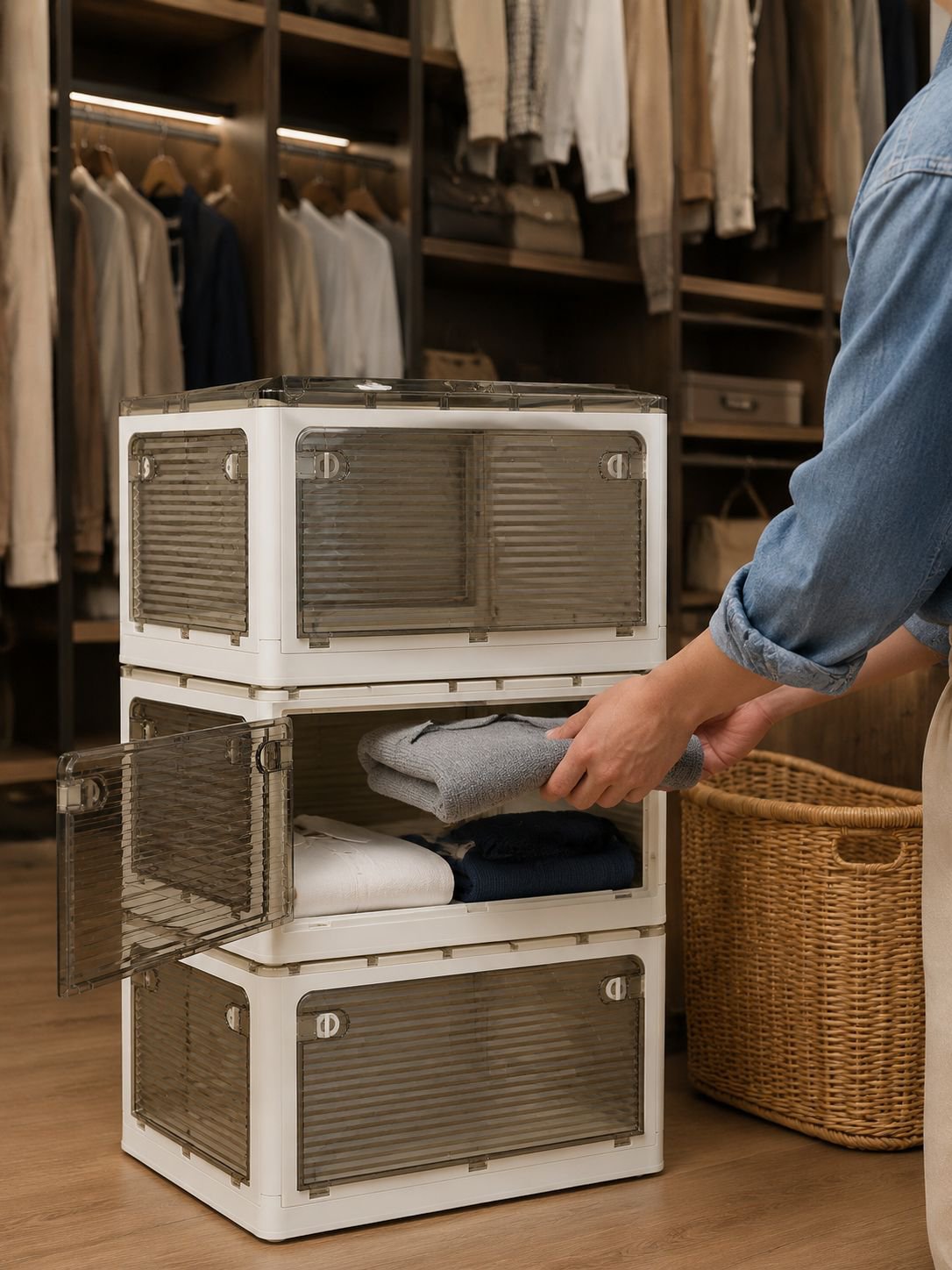 Portable storage organizer with easy-to-move wheels