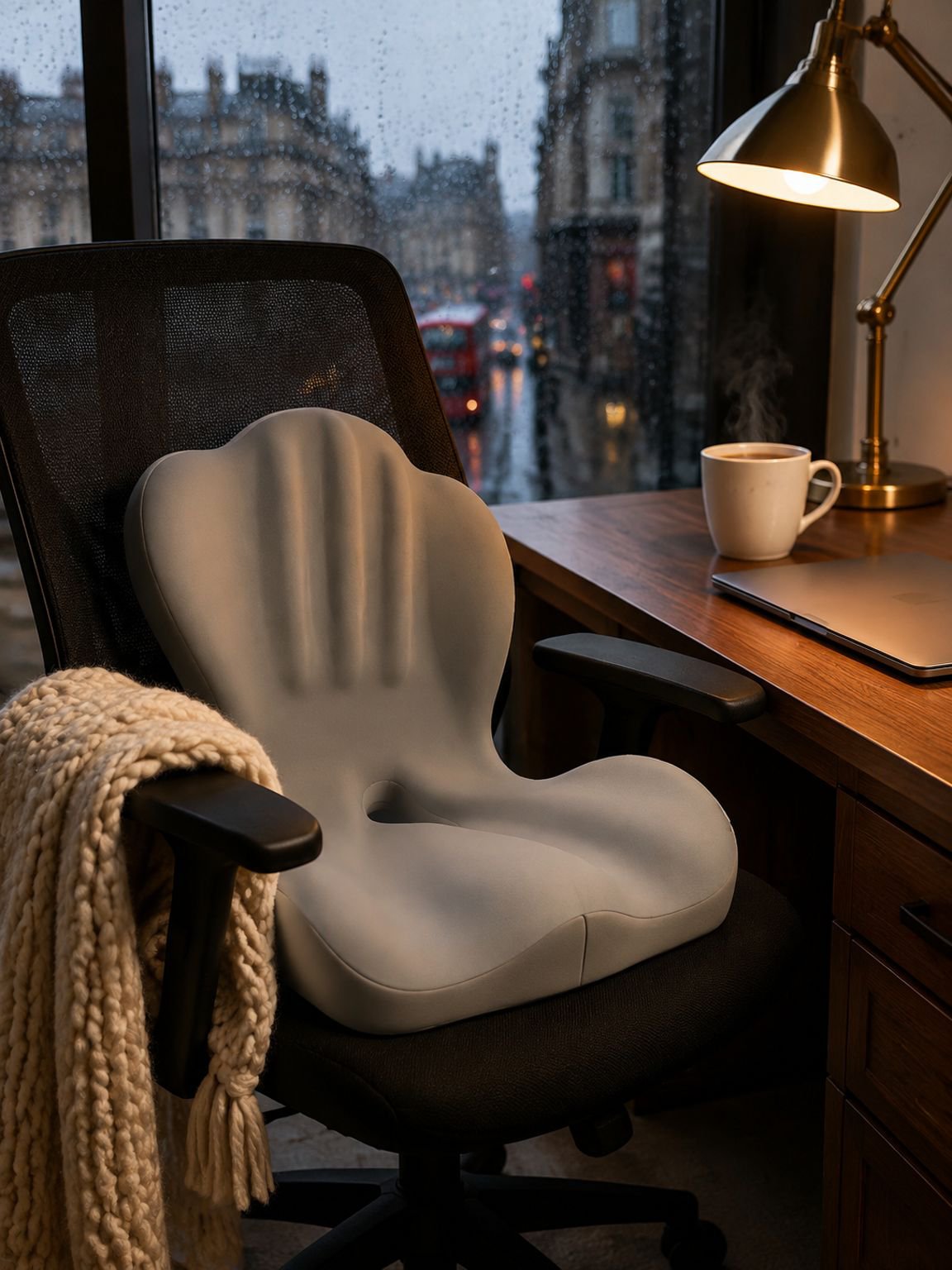 Memory foam one-piece backrest seat cushion