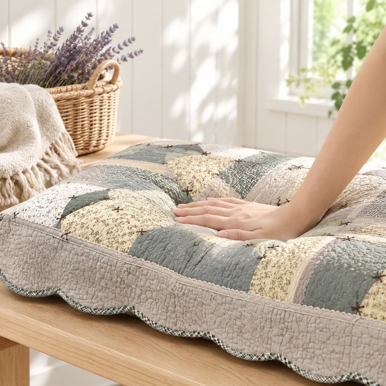 Sofakissen aus dicker Baumwolle im Landhausstil