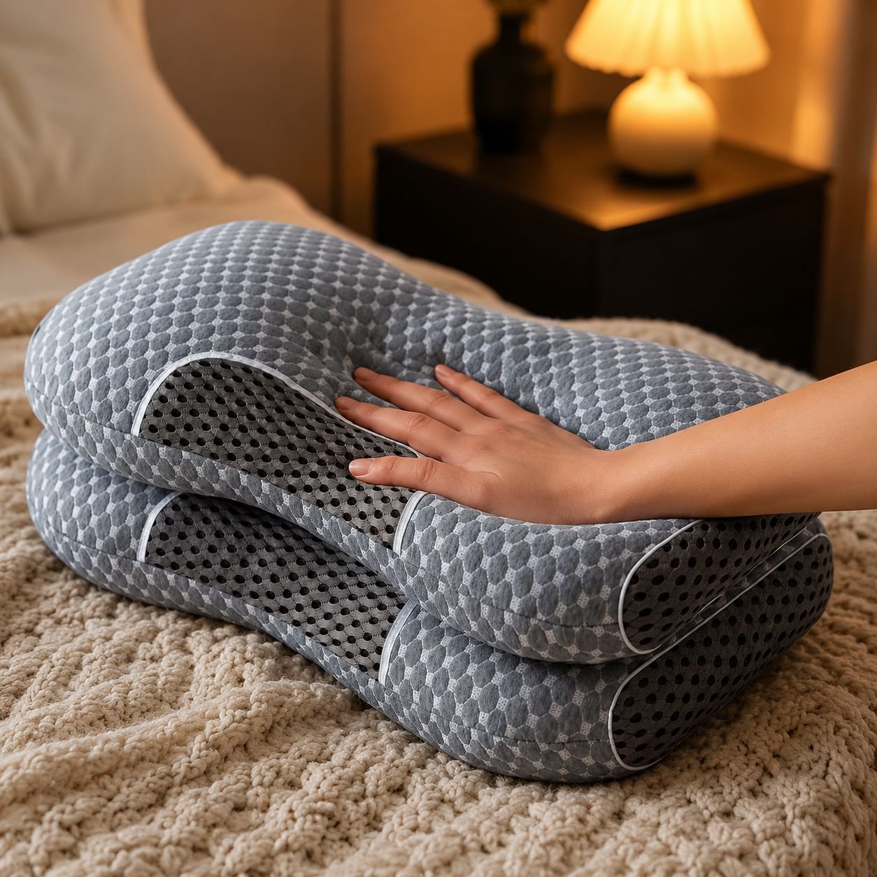 Memory foam cervical pillow for home use