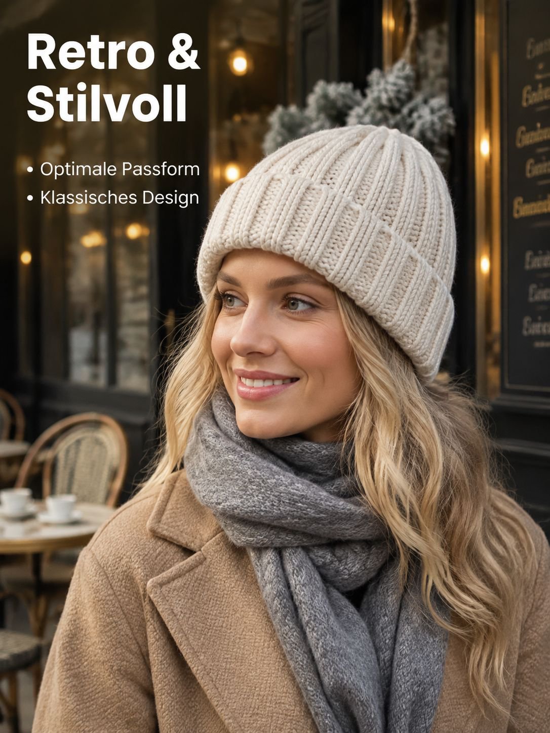Wollmütze, warm und vielseitig, einfarbige Strickmütze für Damen und Herren