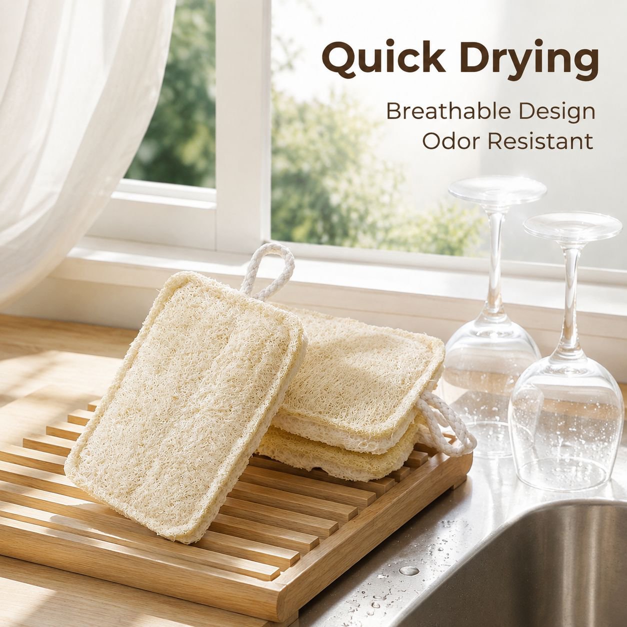 Natural wood pulp cotton sponge cleaning brush