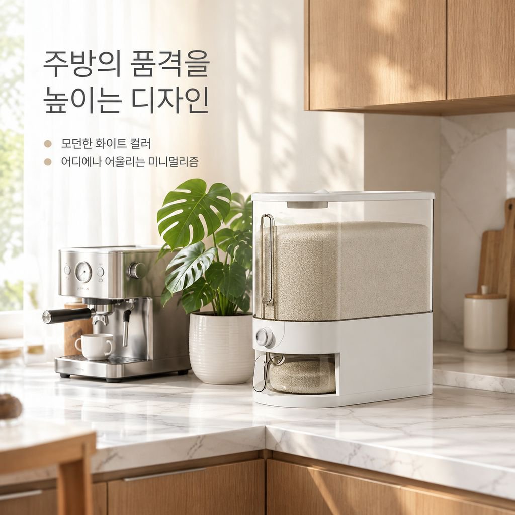 가정용 플라스틱 밀폐 쌀통 전체 디자인