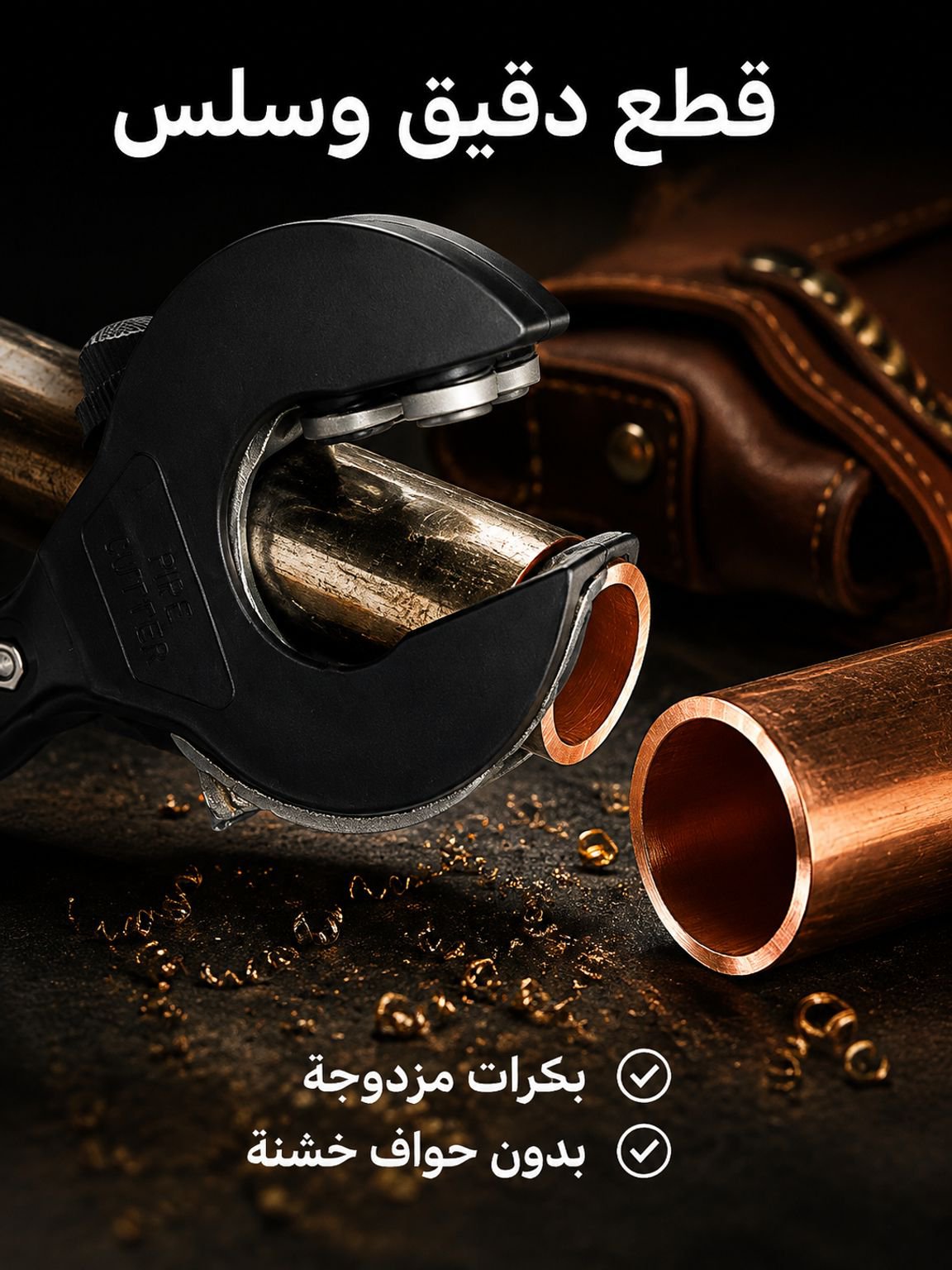 【يمكن استخدامه في الأماكن الضيقة】 قاطع الأنابيب بمسننات