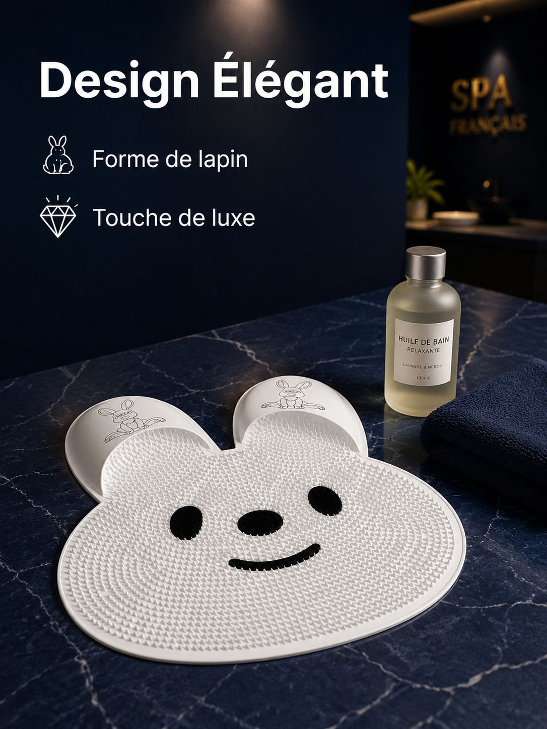 Coussinets de massage en silicone antidérapants motif lapin