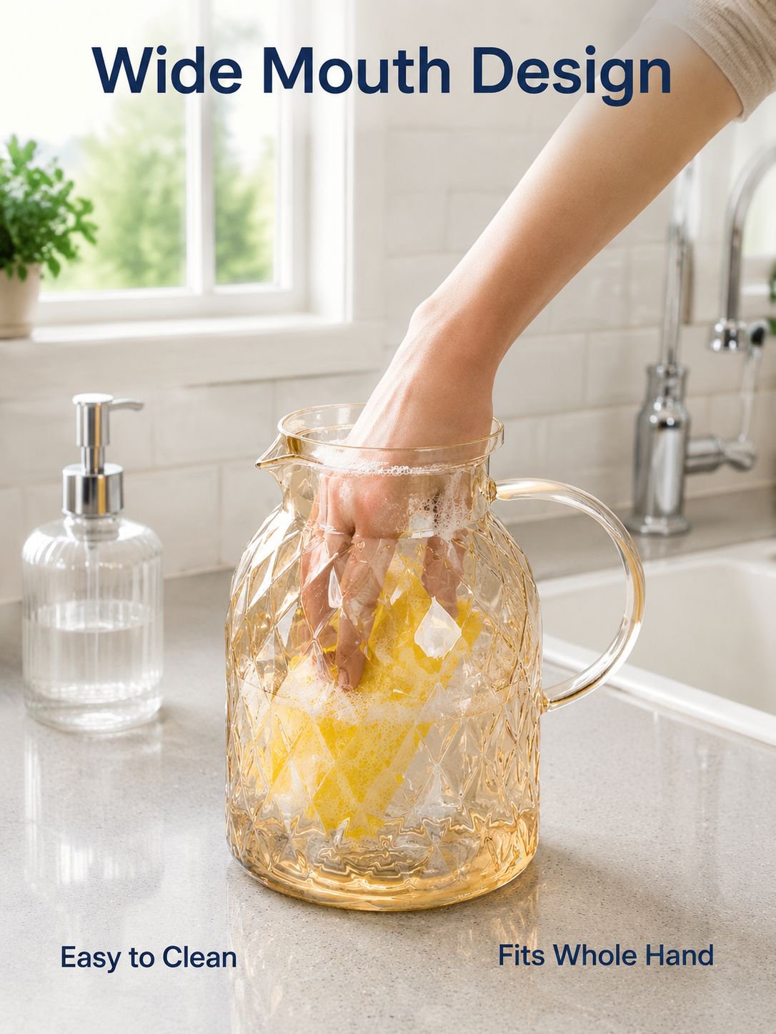 Large capacity glass water bottle