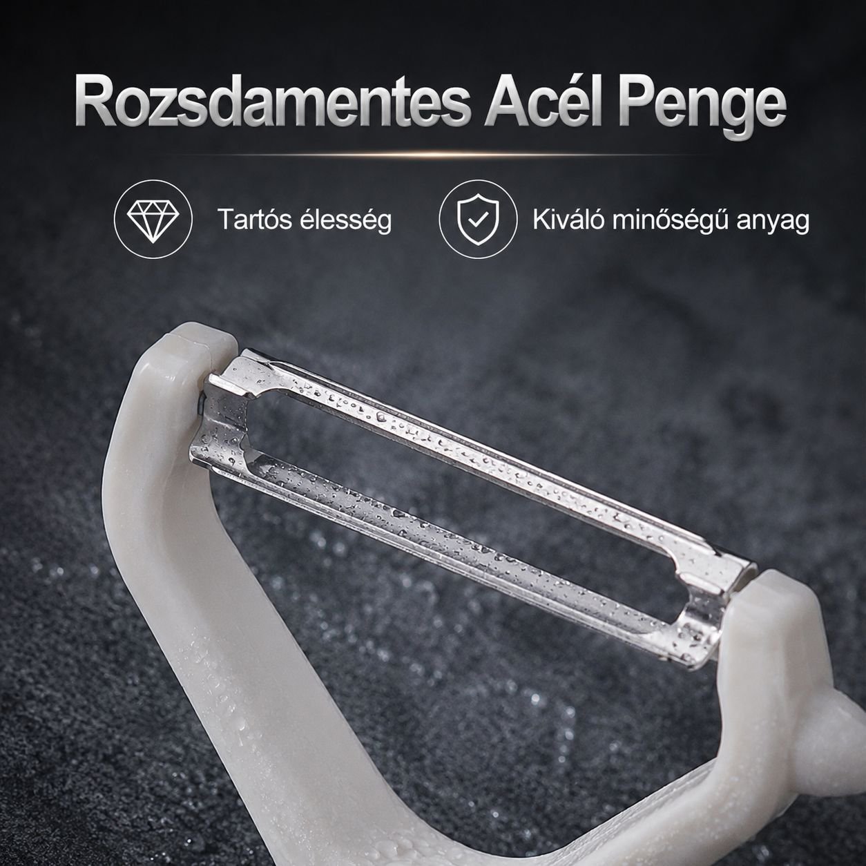 Rozsdamentes acél hámozókés
