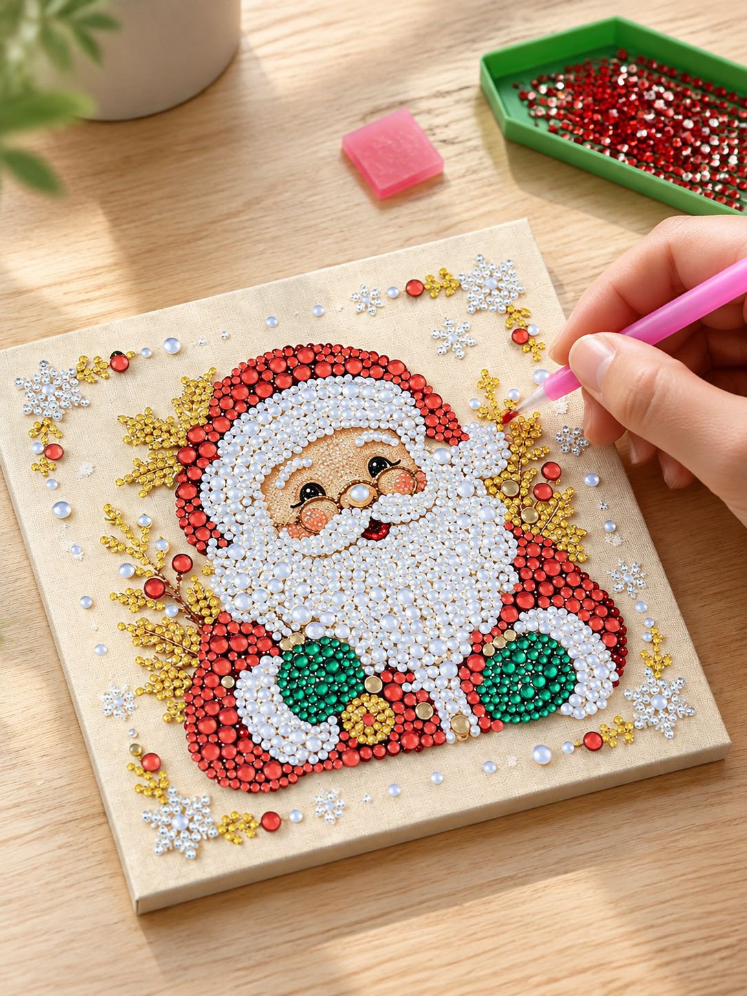 Dekoratives Perlenbild für Weihnachten
