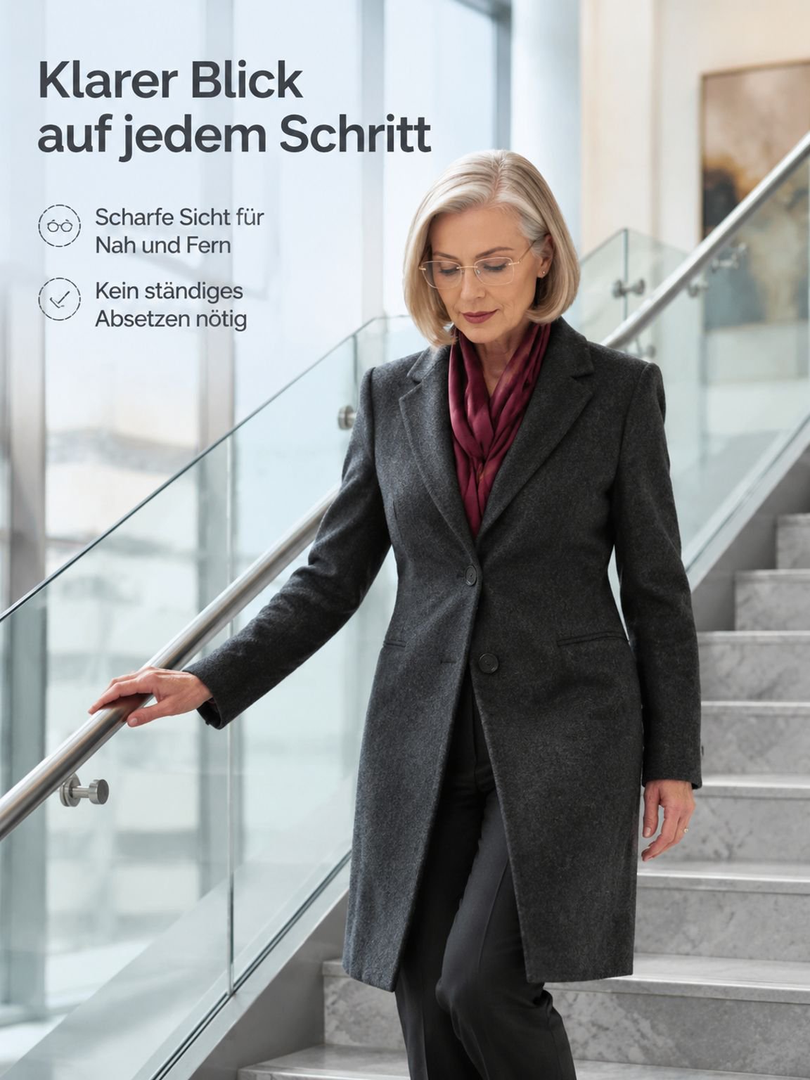Gesichtsanpassende Lesebrille aus Horn, verbessert die Sehkraft, formstabil
