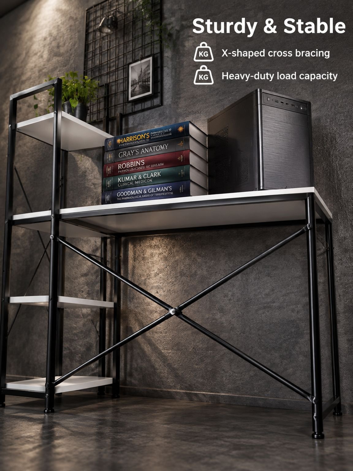 Multi-layer storage computer desk