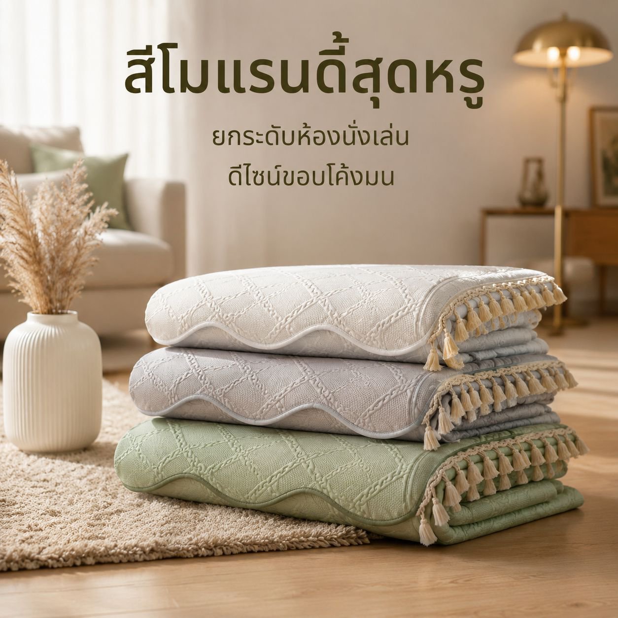 ผ้าคลุมโซฟาหรูหราป้องกันลื่น สำหรับใช้ในบ้าน