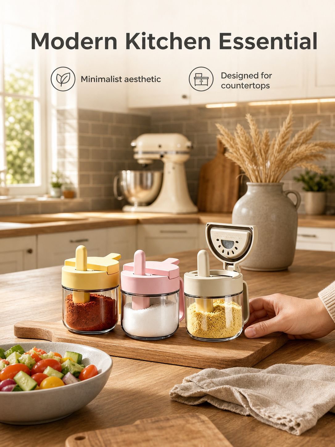 Sealed High Temperature Resistant Glass Spice Jar