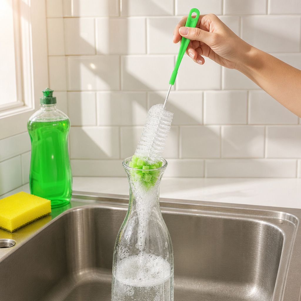 Versatile cleaning brush for tiles and grout