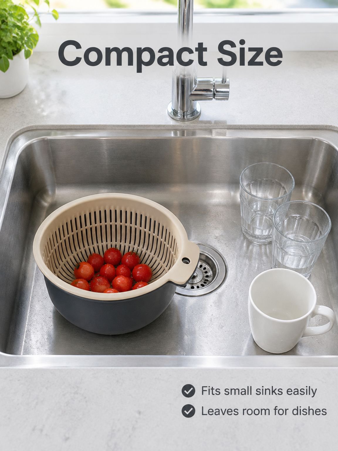 Kitchen storage basket for organizing fresh ingredients