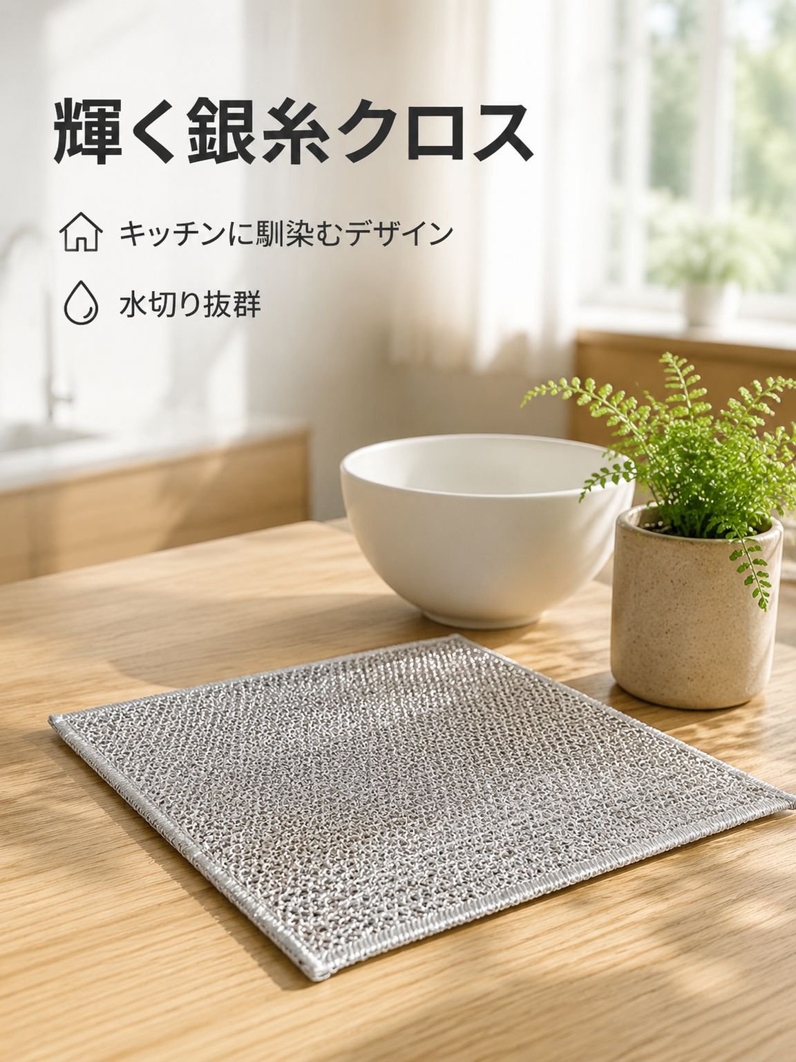 油や汚れを落とす銀糸ふきん